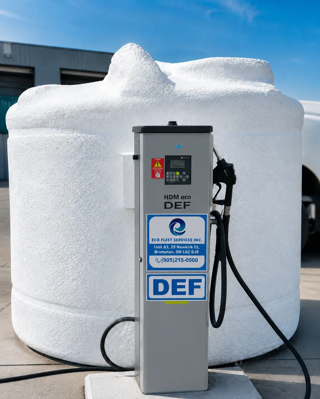 Winter-ready Eco Fleet DEF dispensing system on insulated bulk storage