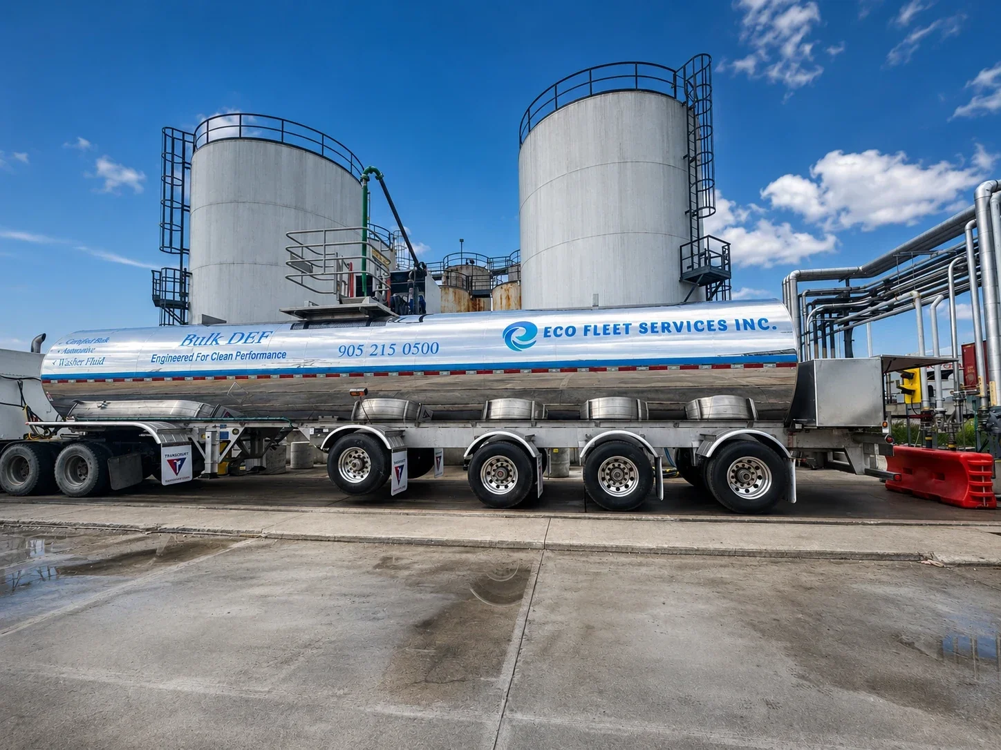 Eco Fleet branded bulk DEF tanker loading at the terminal